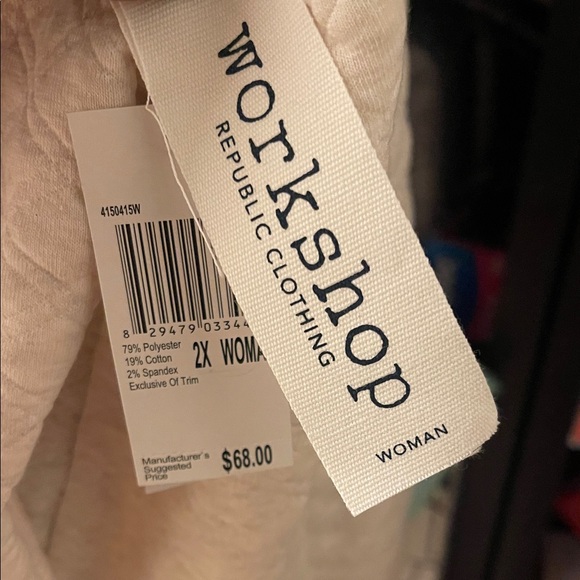 Workshop Republic Clothing Cream Quilted Top - Picture 2 of 4